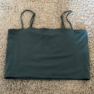 Green sleeveless crop top